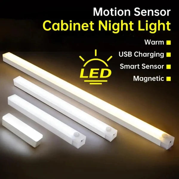 Clopal Wireless LED Motion Sensor Light, USB Rechargeable, for Kitchen Cabinet Bedroom Wardrobe, Closet -Warm Color