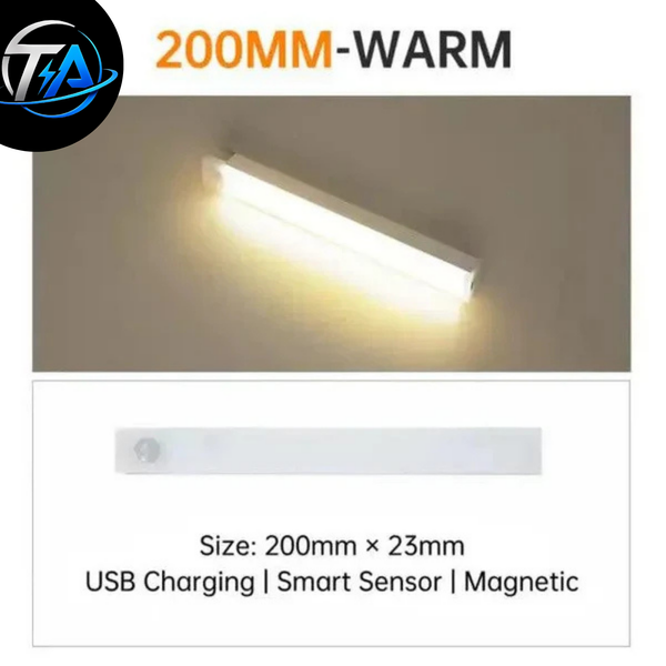 Clopal Wireless LED Motion Sensor Light, USB Rechargeable, for Kitchen Cabinet Bedroom Wardrobe, Closet -Warm Color